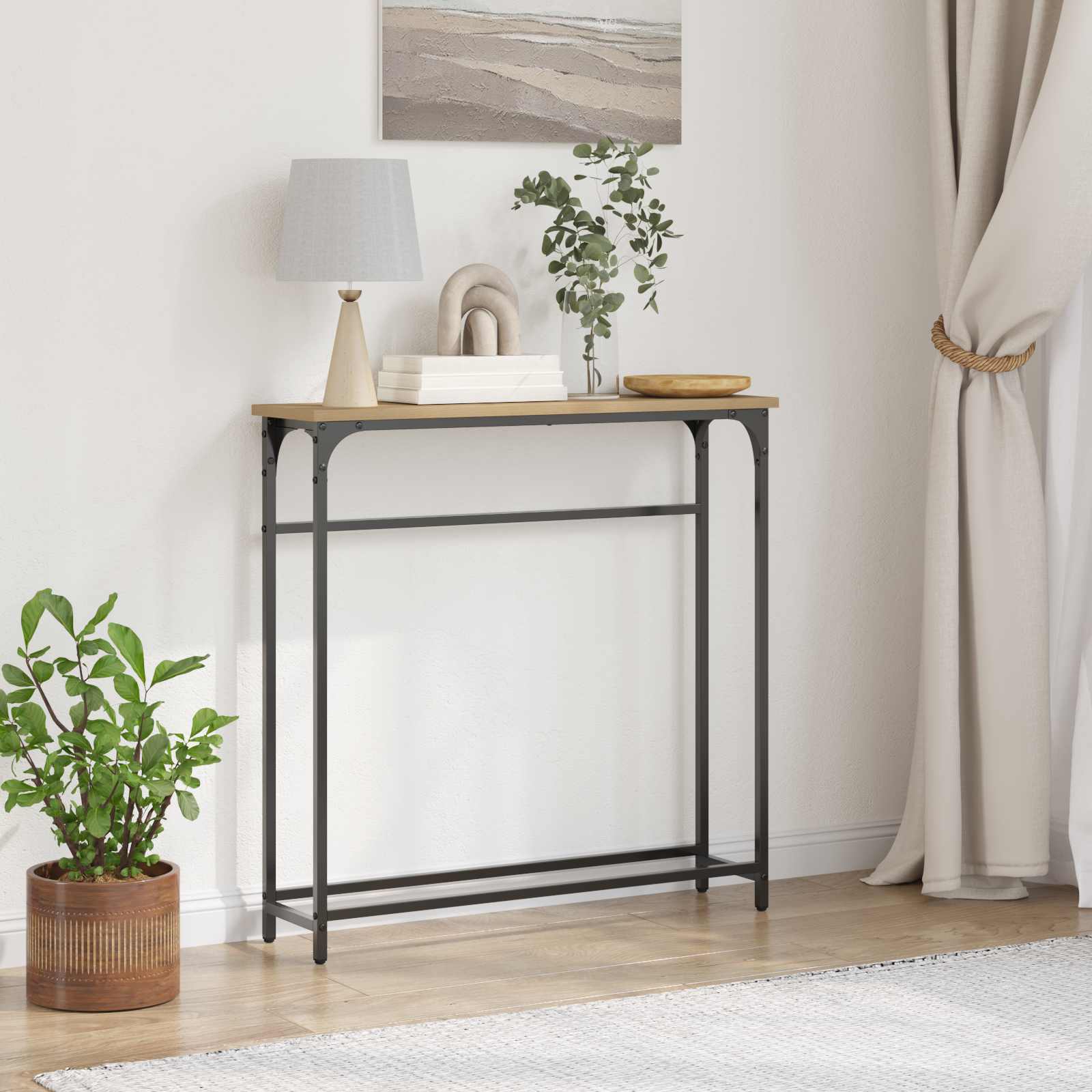 Konsolbord Artisan Ek 75 x 19,5 x 75 cm Konstruerat trä