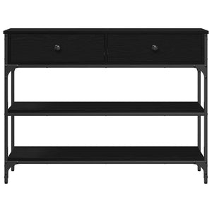 Konsolbord med låda Svart Ek 72,5 x 25 x 75 cm Konstruerat trä