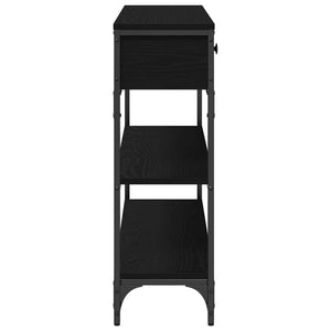 Konsolbord med låda Svart Ek 72,5 x 25 x 75 cm Konstruerat trä