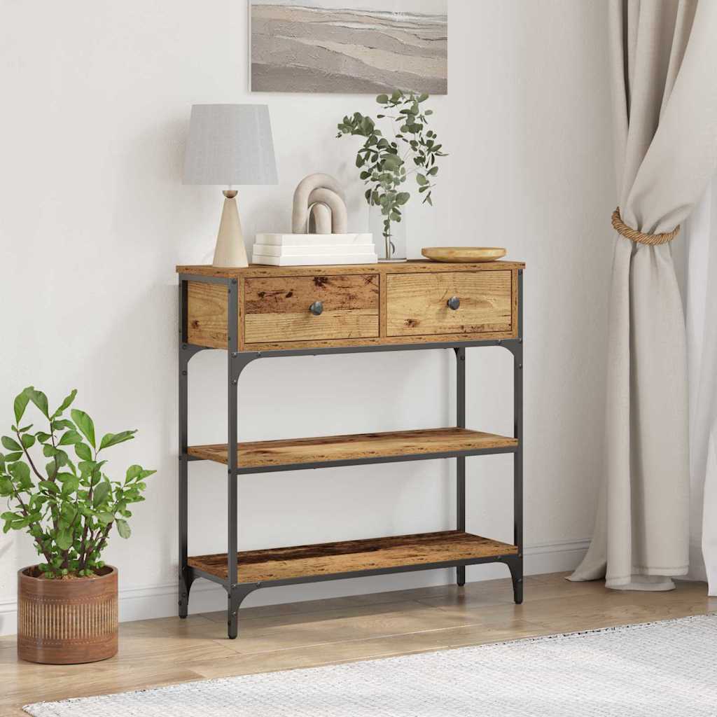 Konsolbord Gammalt trä 72,5 x 25 x 75 cm Konstruerat trä