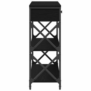 Konsol Bord med låda med hylla Svart ek 75 x 28 x 75 cm