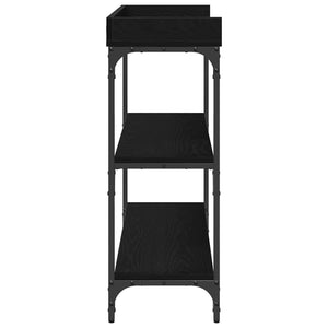 Konsolbord med hylla med lagring Svart ek 100 x 30 x 80 cm