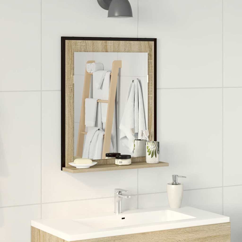 Badrumsspegel Svart 50 x 12 x 60 cm Glas och konstruerat trä