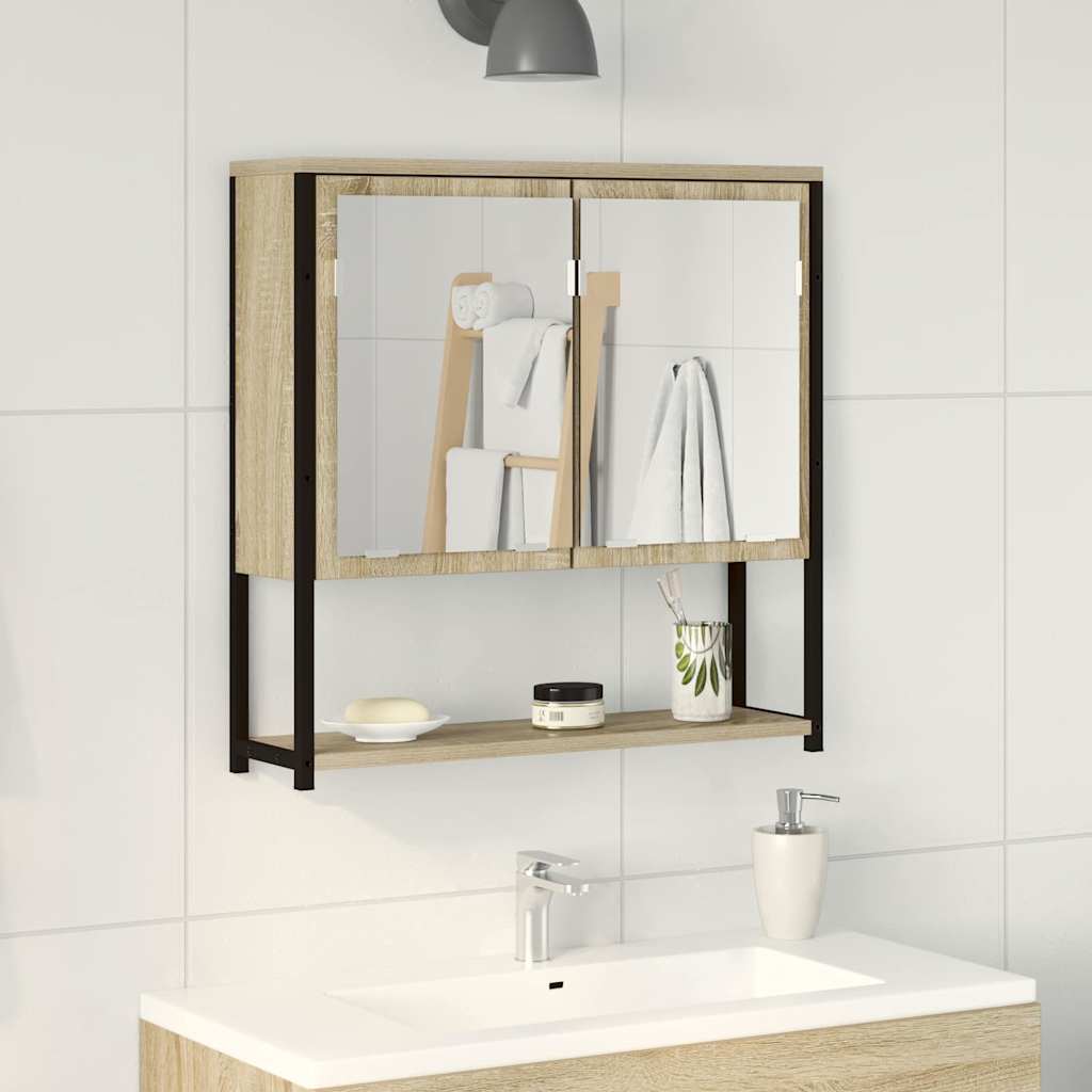 Badrumsspegel Beige 60 x 16 x 60 cm Glas och konstruerat trä