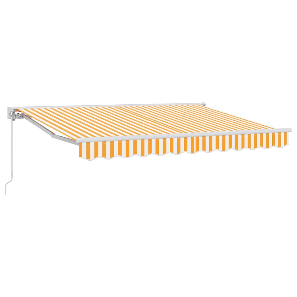 Markisram Gul och Vit 250 x 200 cm Polyester med PU-beläggning