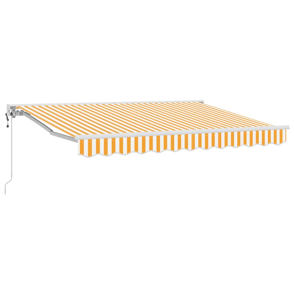 Markisram Gul och Vit 250 x 200 cm Polyester med PU-beläggning