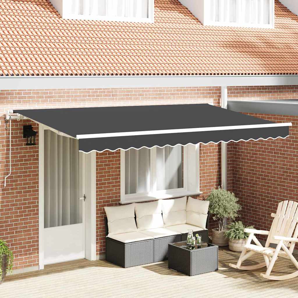 Utfällbar markis Antracit 350 x 200 cm tyg