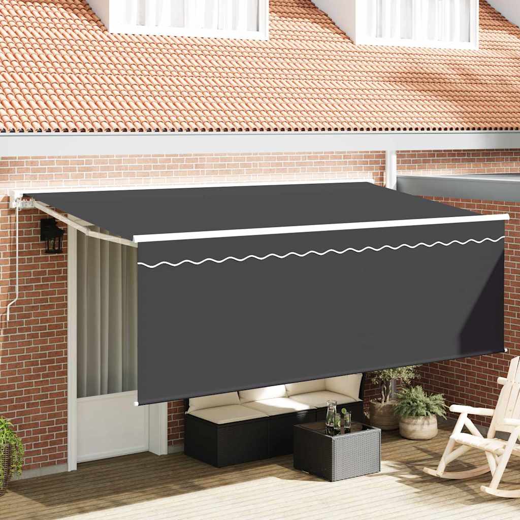Utfällbar markis Kräm 350 x 200 cm Polyester och aluminium
