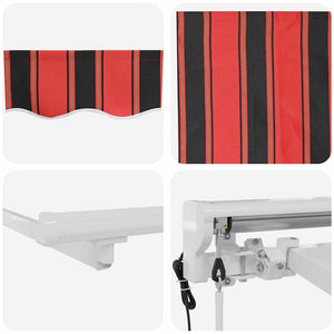 Utfällbar markis Orange och Svart 400 x 200 cm