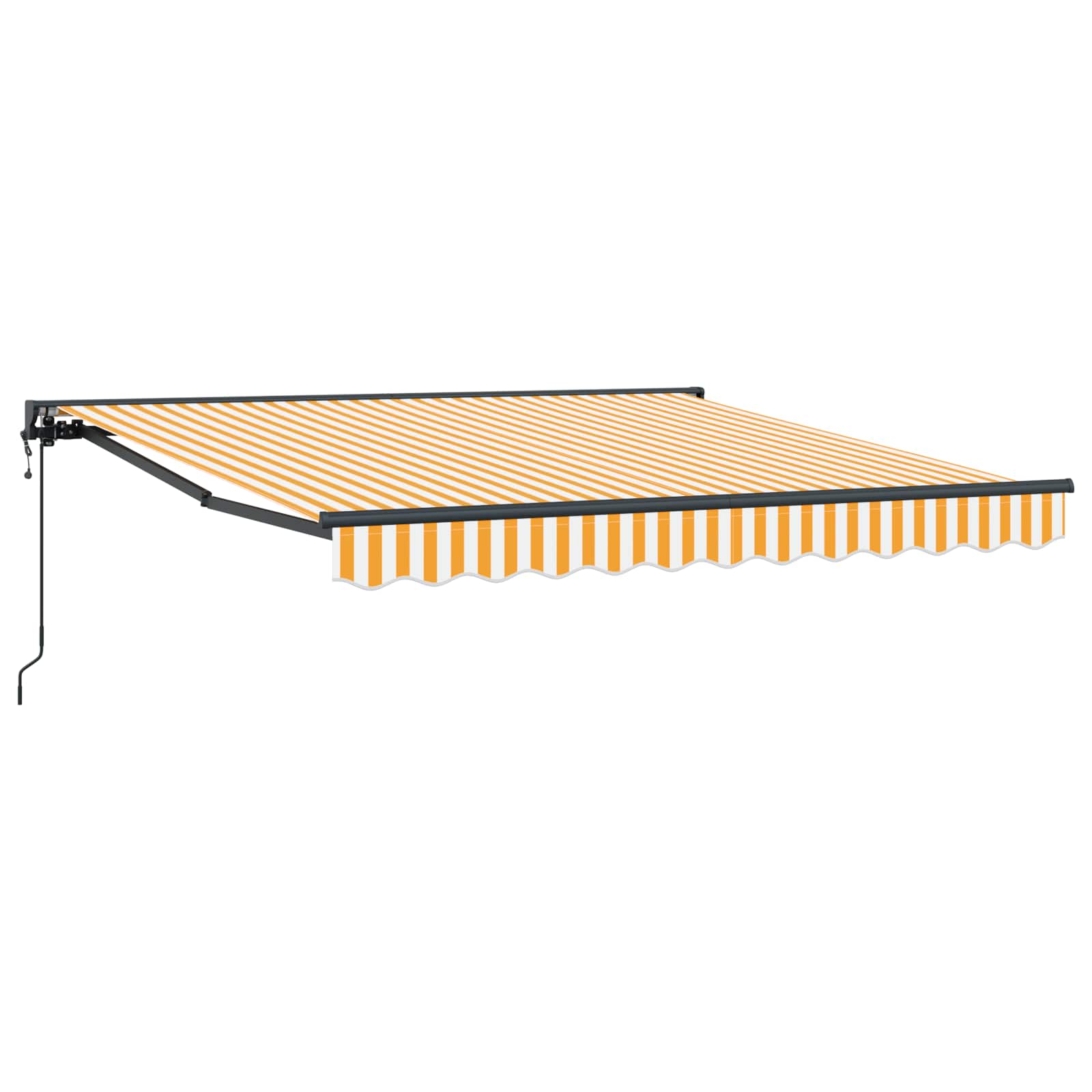 Markisram Gul och Vit 300 x 250 cm Polyester med PU-beläggning