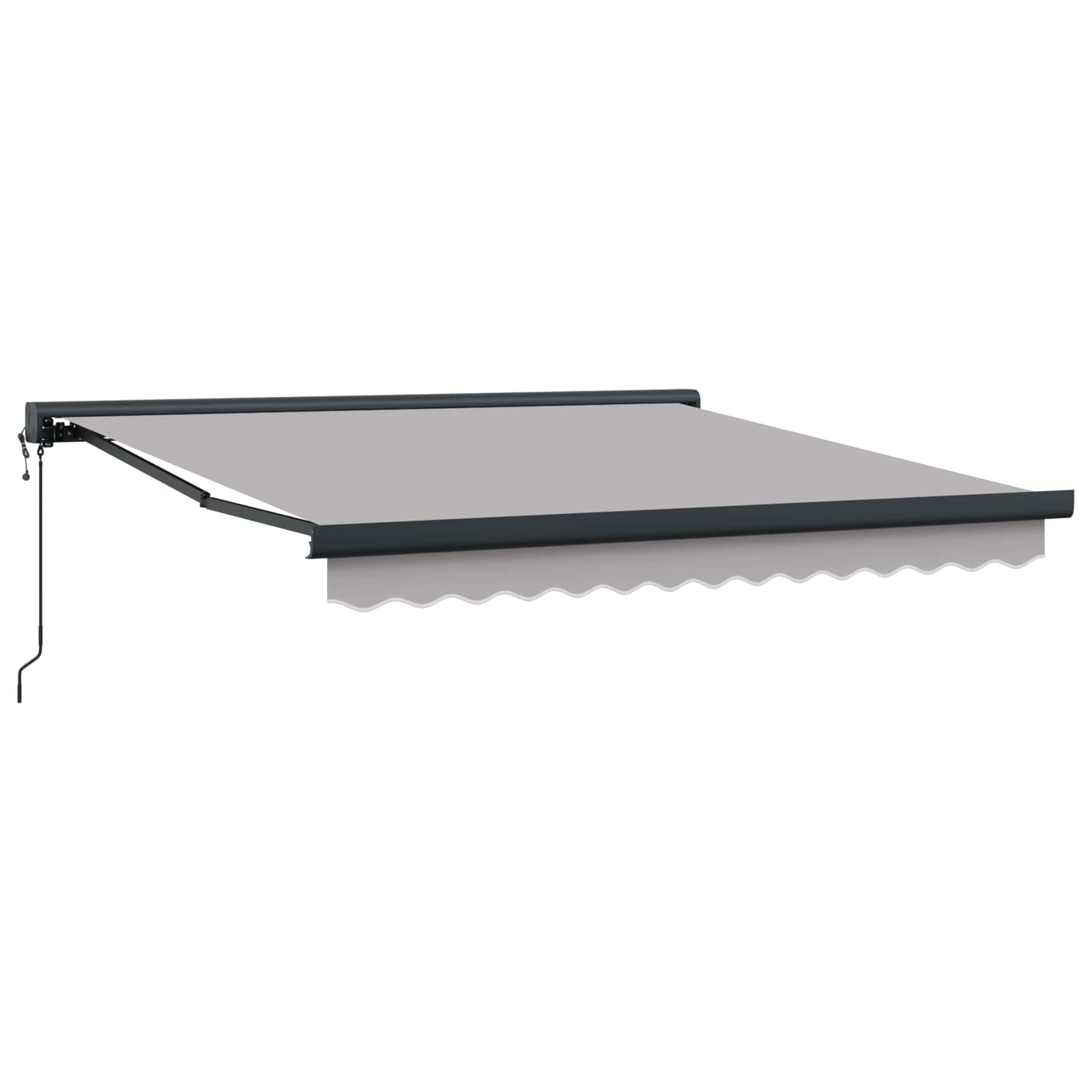 Utdragbar markis Ljusgrå 350 x 250 x 165 cm Tyg och Metall
