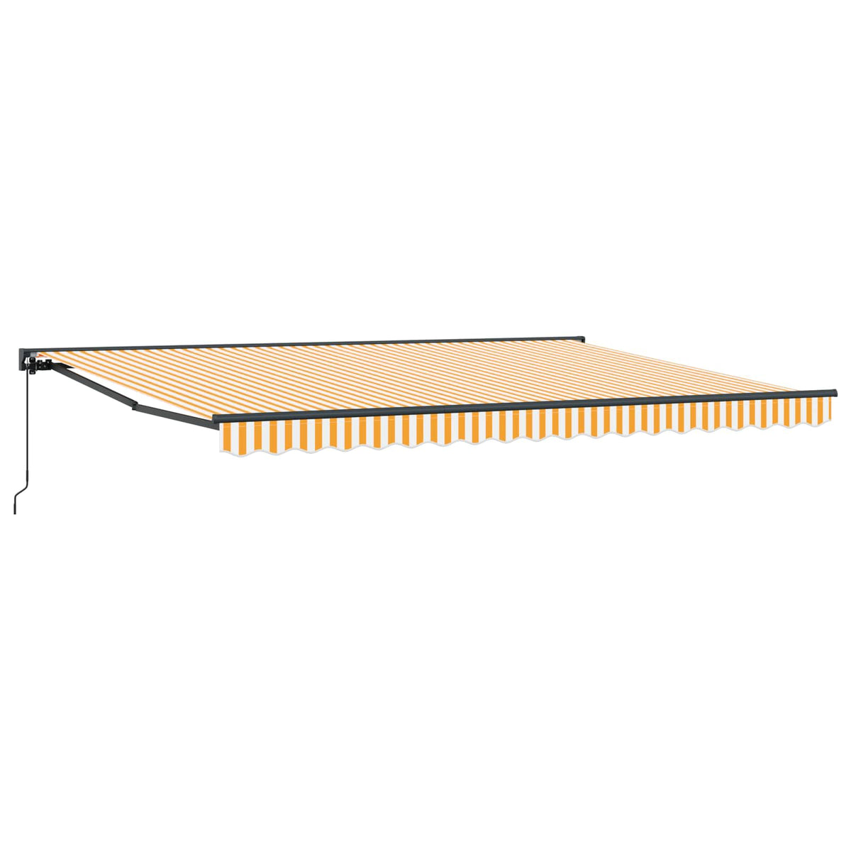 Markisram Gul och Vit 450 × 300 cm Polyester med PU-beläggning