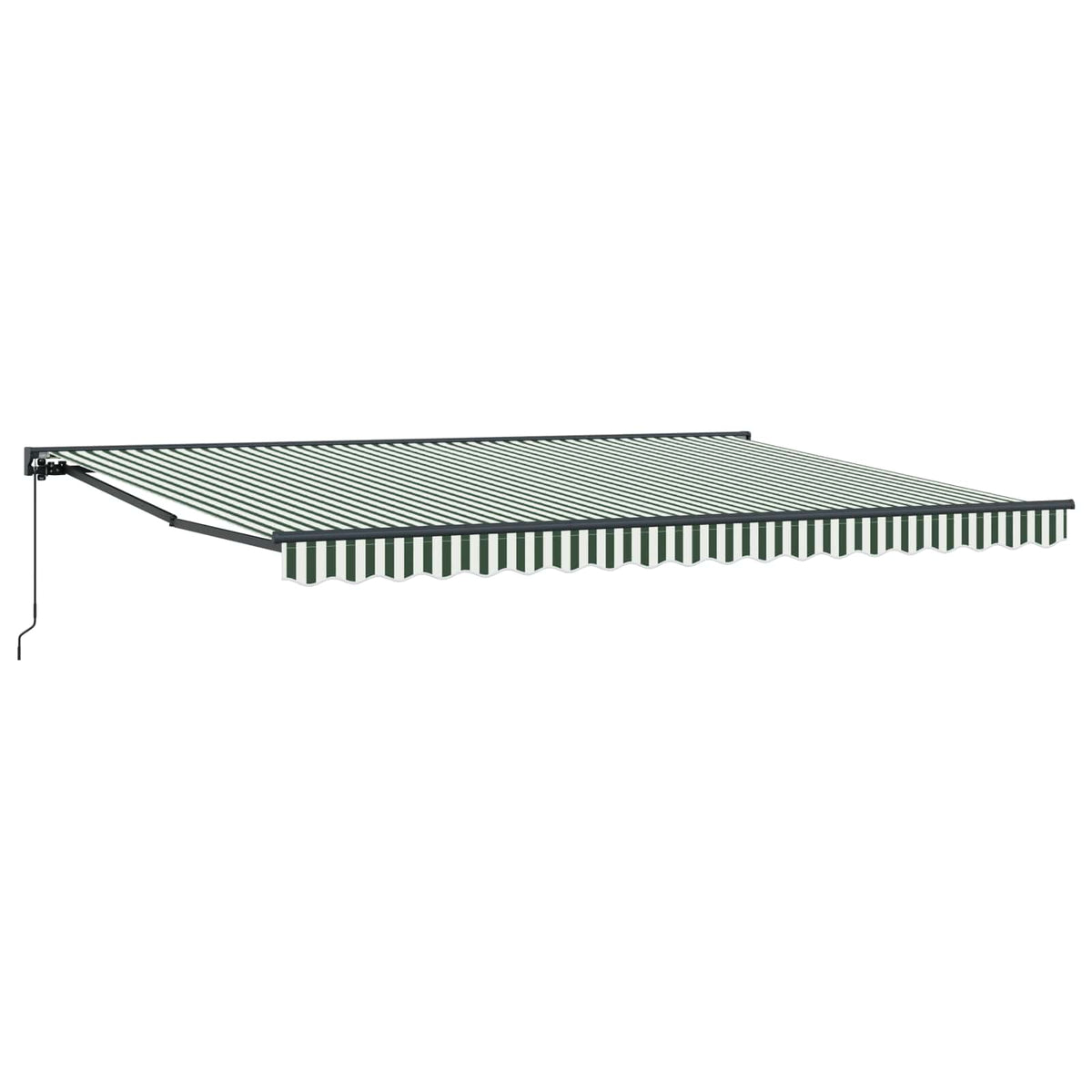 Markisram Grön och Vit 450 × 300 cm Polyester med PU-beläggning