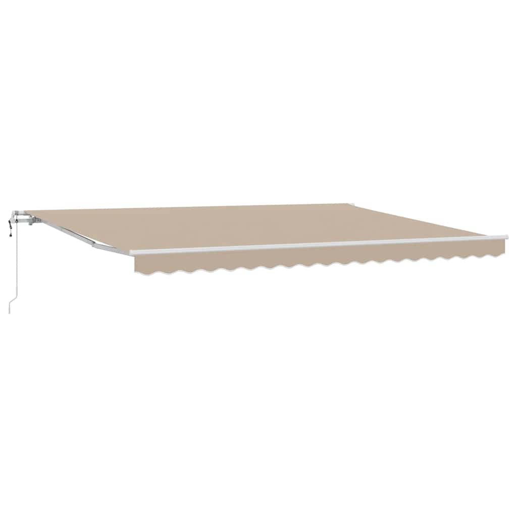 Utdragbar markis Beige 450 × 350 cm Duk och Aluminium