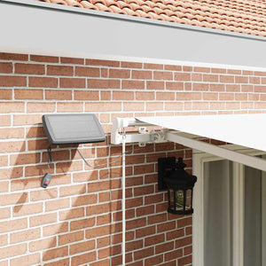 Utfällbar markis Vit 500 × 350 cm Tyger och Stål