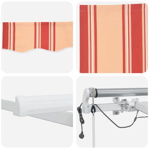 Utfällbar markis med LED -remsljus Gul och Orange 600 × 300 cm