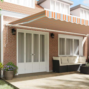 Utfällbar markis Flerfärgsdesign 600 × 300 cm Tyger och Stål