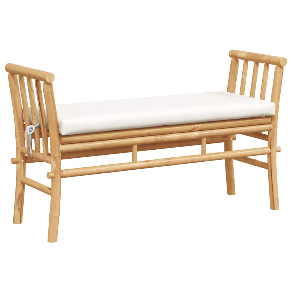 Trädgårdsbänk med kudde Brun 110 x 38 x 65cm Bambu