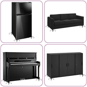 Möbelhjul 4 st med lyftare 15,5x15,5x5,5 cm stål 1000 kg