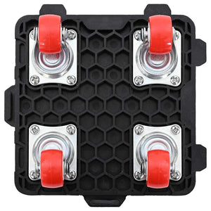 Möbelhjul 4 st med lyftare svarta 13,5x13,5x4,2 cm 300 kg