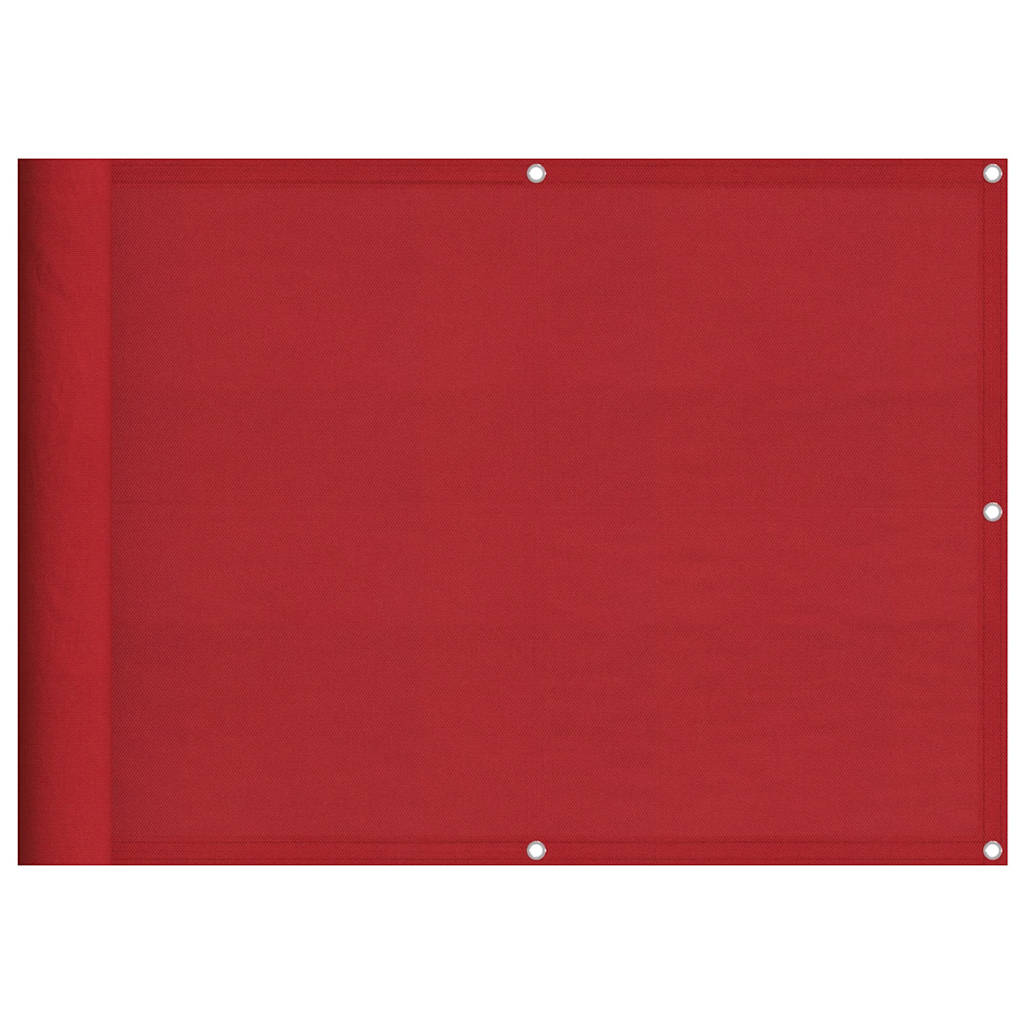 Balkongskärm röd 75x800 cm 100% polyester oxford
