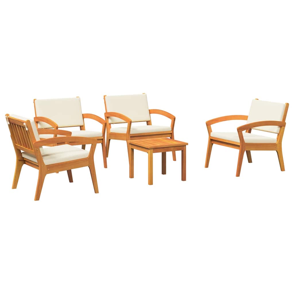 Bistroset med kudde 5 pcs Brun Polyester