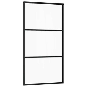 Skjutdörr med beslagset 102x205 cm ESG glas och aluminium