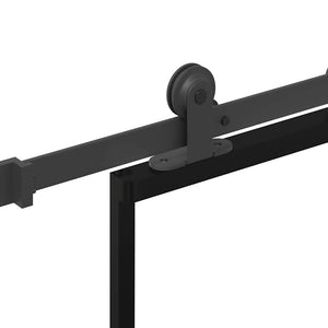 Skjutdörr med beslagset ESG glas och aluminium 76x205 cm