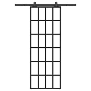 Skjutdörr med beslagset ESG glas och aluminium 76x205 cm