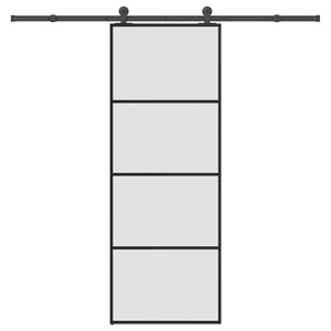 Skjutdörr med beslagset ESG glas och aluminium 76x205 cm