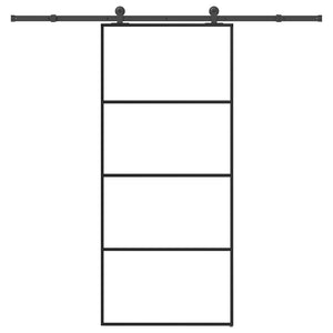 Skjutdörr med beslagset ESG glas och aluminium 90x205 cm