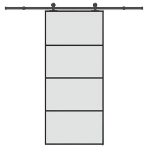 Skjutdörr med beslagset ESG glas och aluminium 90x205 cm