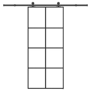 Skjutdörr med beslagset ESG glas och aluminium 90x205 cm