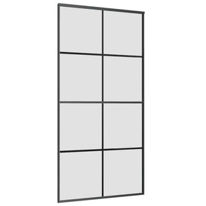 Skjutdörr med hårdvara 102,5x205 cm ESG-glas och aluminium