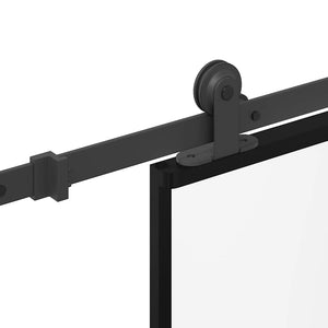 Skjutdörr med beslagset härdat glas och aluminium 76x205 cm