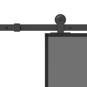 Skjutdörr med beslagset härdat glas och aluminium 90x205 cm