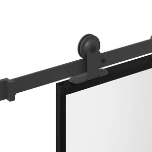 Skjutdörr med beslagset härdat glas och aluminium 76x205 cm