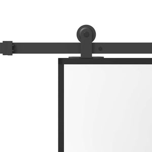 Skjutdörr med beslagset härdat glas och aluminium 76x205 cm