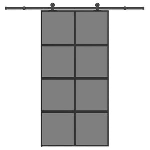 Skjutdörr med beslag 102,5x205 cm härdat glas och aluminium