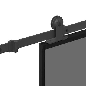 Skjutdörr med beslag 102,5x205 cm härdat glas och aluminium