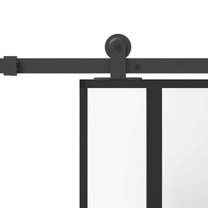 Skjutdörr med beslagset härdat glas och aluminium 76x205 cm