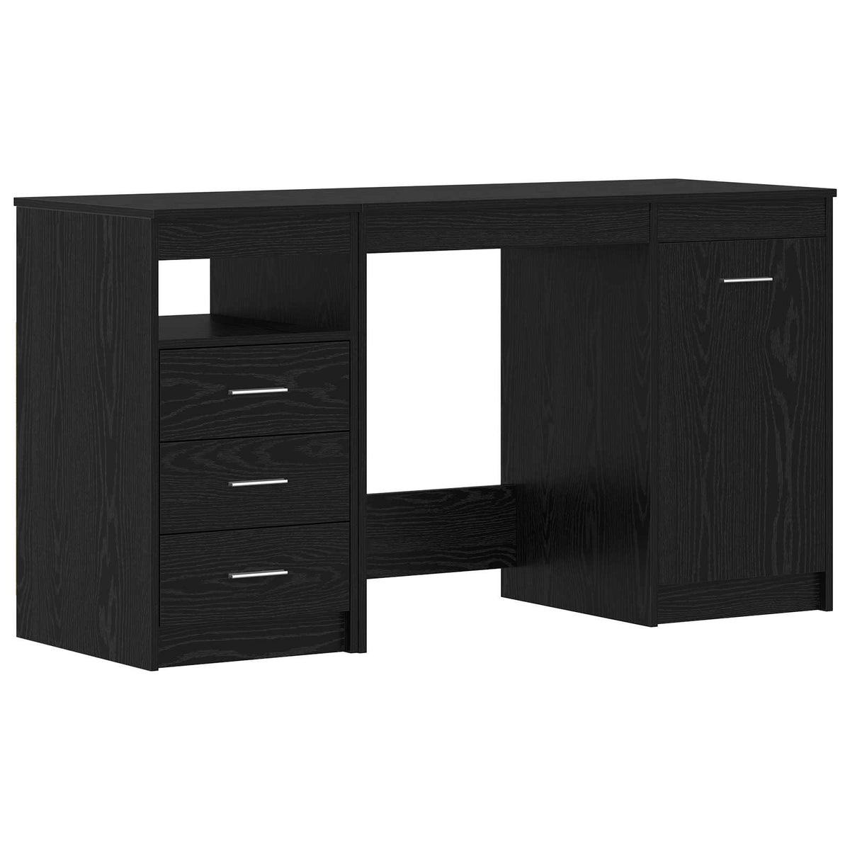 Skrivbord 2 st Svart Ek 140 x 50 x 76 cm Konstruerat trä