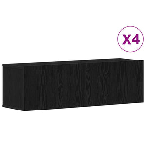 TV-bänkset 4 pcs Svart Ek 100 x 30 x 30 cm Konstruerat trä