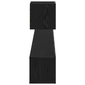 TV-bänkset Väggmonterad Svart Ek Konstruerat trä