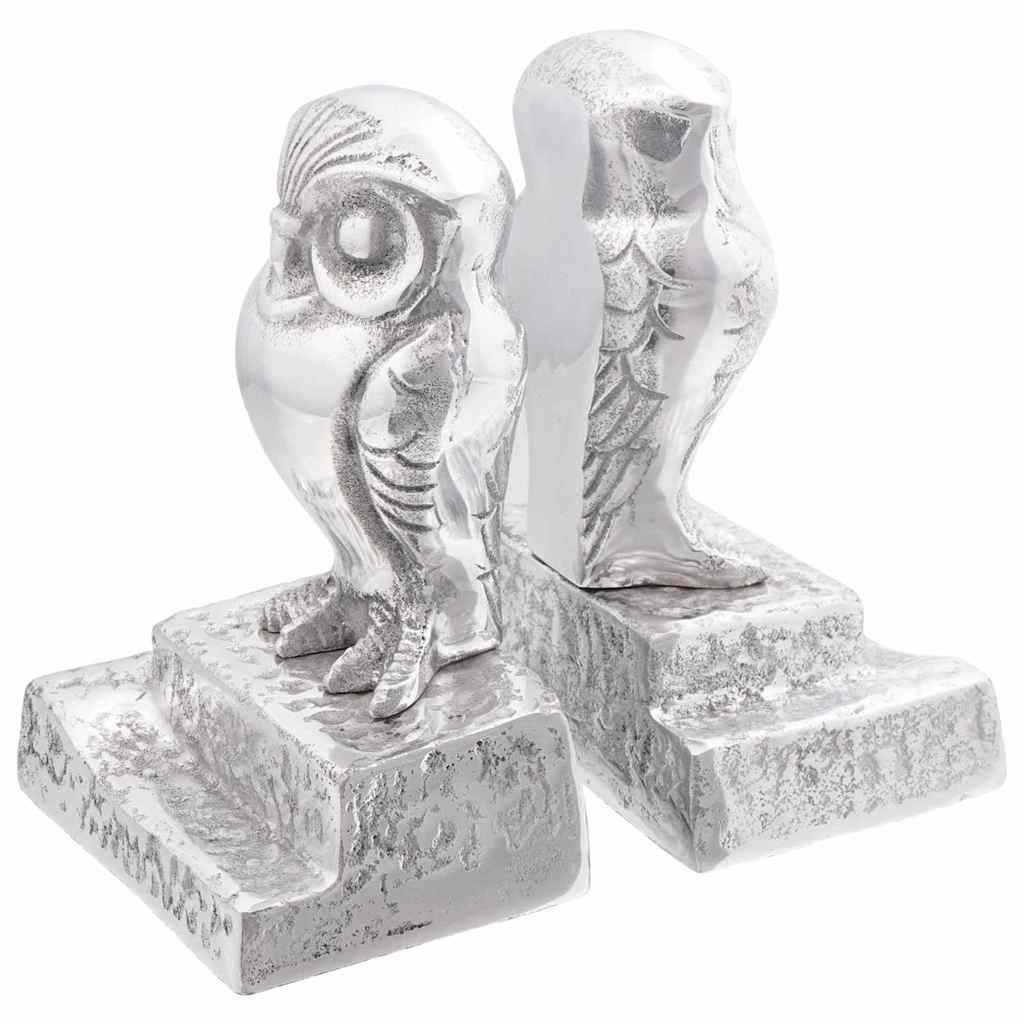 Bokstöd 2 st Silver 12 x 9 x 19 cm Aluminium