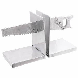 Bokstöd 2 pcs Silver 11 x 14 x 17,5 cm Aluminium