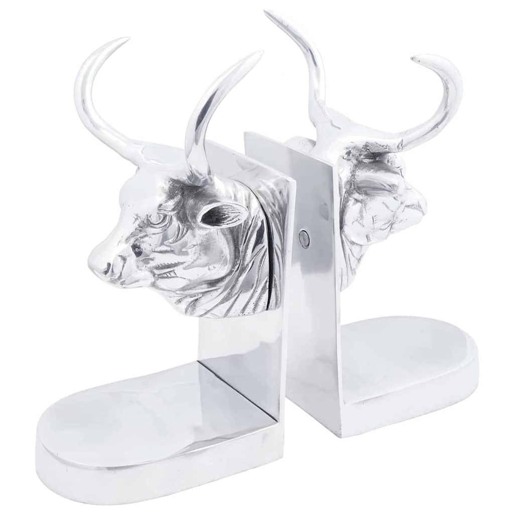 Bokstöd 2 st Silver 17 x 15 x 27 cm Aluminium