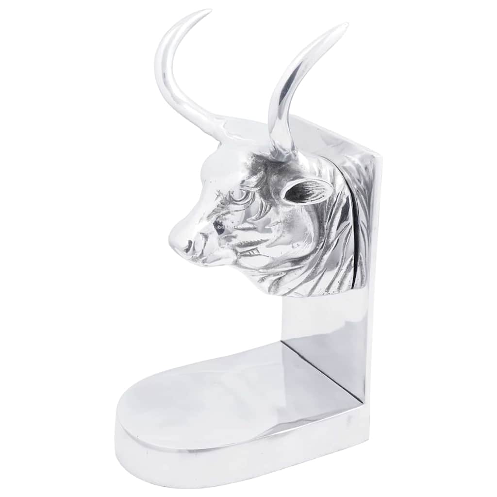 Bokstöd 2 st Silver 17 x 15 x 27 cm Aluminium