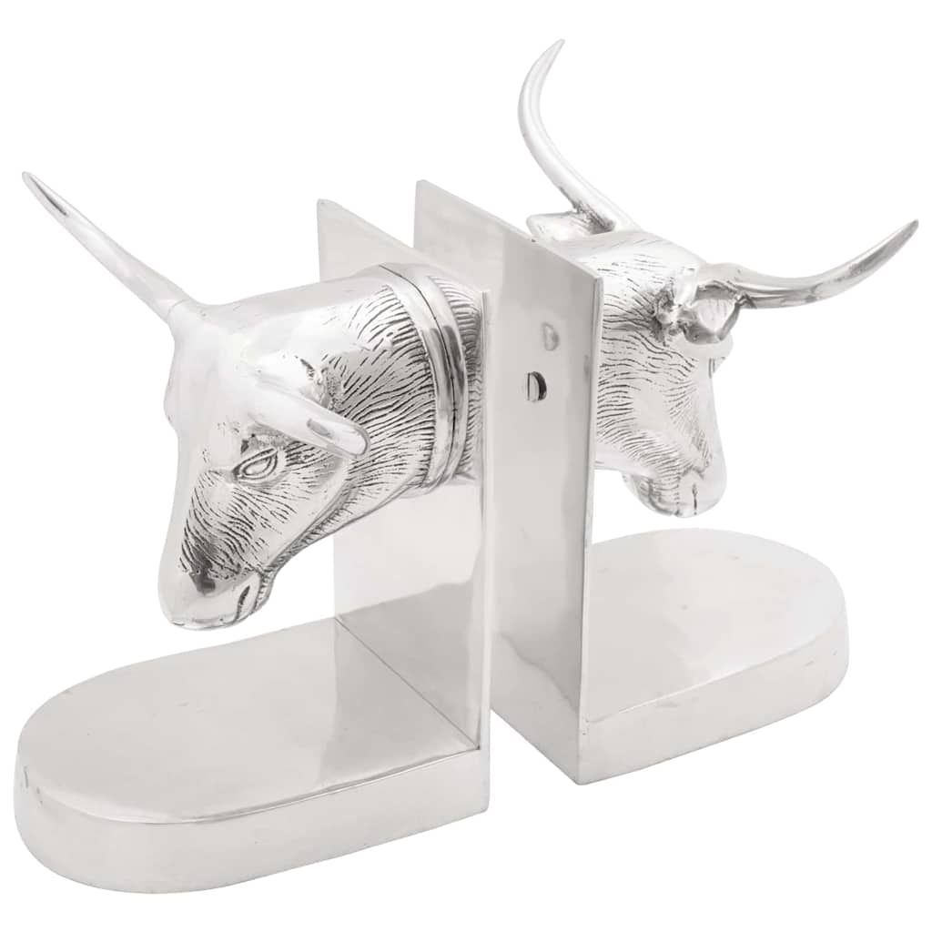 Bokstöd 2 st Silver 21,5 x 15,5 x 20 cm Aluminium