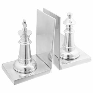 Bokstöd 2 pcs Silver 11 x 12 x 19,5 cm Aluminium